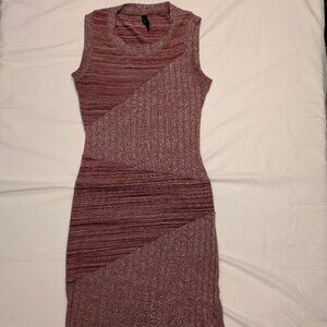 Bebop jersey knit bodycon burgundy-pink sweater dress, small